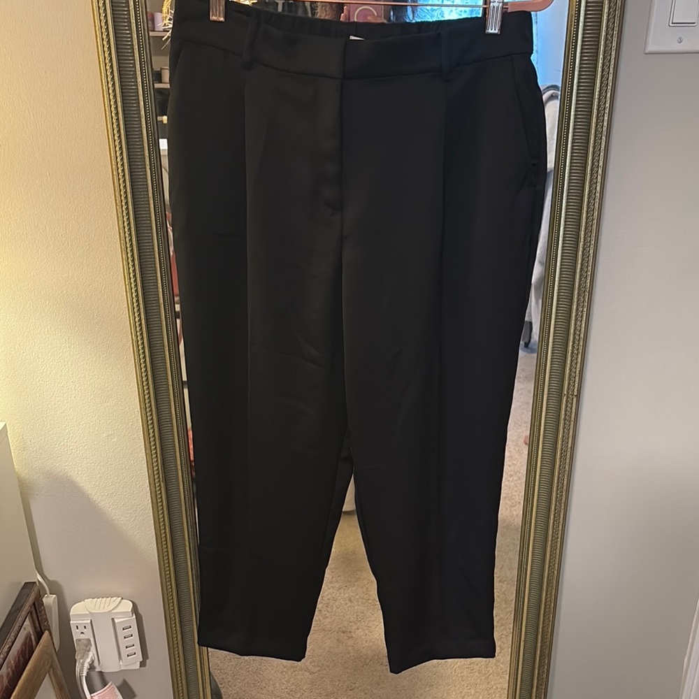 NWT LOFT Black Satin Dress Pants